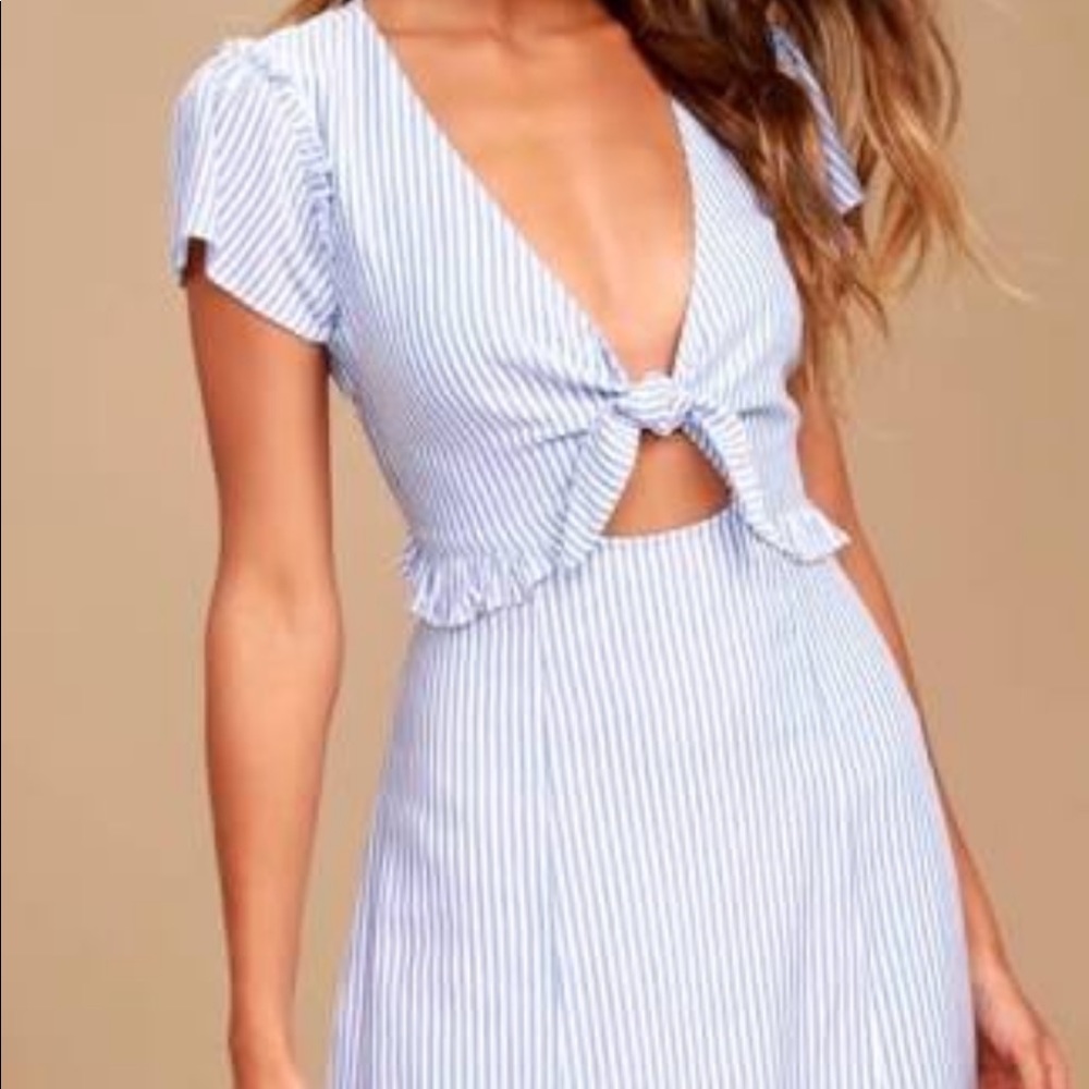 Lulus Tie- front stripped dress